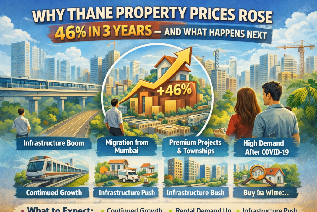Thane property prices increased 46 percent in 3 years infographic